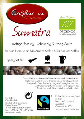 Fairtrade/Bio Espresso "Sumatra"