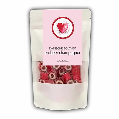 "Erdbeer Champagner" Bonbons - Handgemachte dänische Bolcher  - 100 gr.     