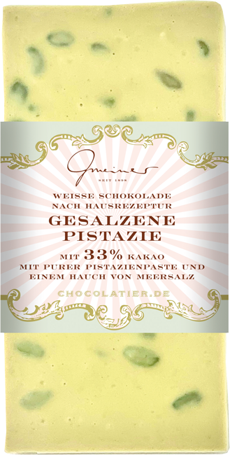Weiße Schokolade - Gesalzene Pistazie - 100 gr.