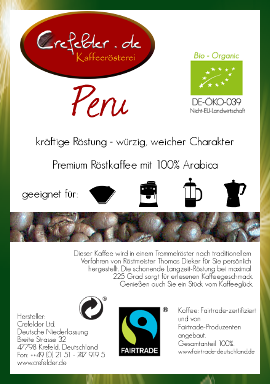 Fairtrade/Bio Kaffee "Peru" 